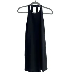 Zara Lightweight Sleeveless Shift Mini Dress Halter Snap Neck Strap Back M Black thumbnail 12