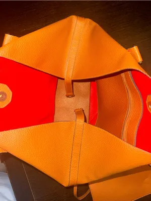 Classic Women's Tote Handbag with Wristlet - Orange thumbnail 3