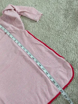 LAKE Women’s 100% Pima Cotton Classic Red Ticking Stripe Pajamas Set M thumbnail 14