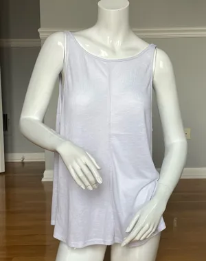 Free People White Tank Top M Sleeveless Open Back Flowy Boho Minimalist Top thumbnail 1