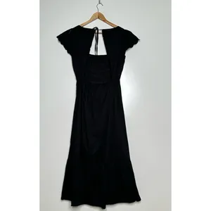 Jason Wu Black Open Back Eyelet Smocked Maxi Dress Size Large thumbnail 6