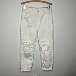 American Eagle‎ Outfitters white Mom Straight Jeans size 10 thumbnail 4