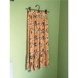 Christian Siriano New York Midi Tiered Smocked Skirt Size XS Boho Festival Tan thumbnail 3