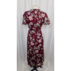 TOMMY BAHAMA Painted Petal Midi Floral Dress Metallic Embellished Beads X-Small thumbnail 8