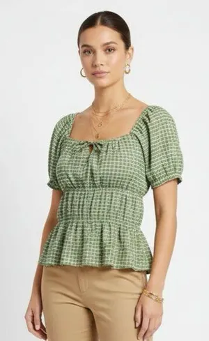 Madewell Omaha Tiered Top Women's Blouse Size Medium thumbnail 1