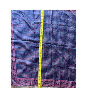 70's vintage geometric foulard square neck scarf bandana silk navy red wrap thumbnail 6