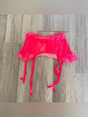 Victoria's Secret Garter Belt Small Pink W/ Bling & Lace thumbnail 6