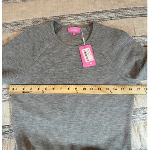 Edikted Basic Gray Melange Ribbed Thermal Raglan Long Sleeve Top thumbnail 3