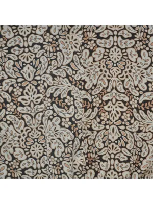 MSK Jumpsuit Womens L Black Beige Paisley Wide Leg Smocked Waist Boho thumbnail 6