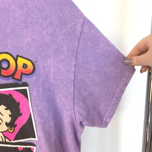 Betty Boop Purple Acid Wash Graphic T-Shirt Old School Cartoon Small thumbnail 4