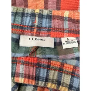LL Bean Rainbow Plaid Flannel Pajama Set Sleepwear Cozy Rustic Loungewear L thumbnail 9
