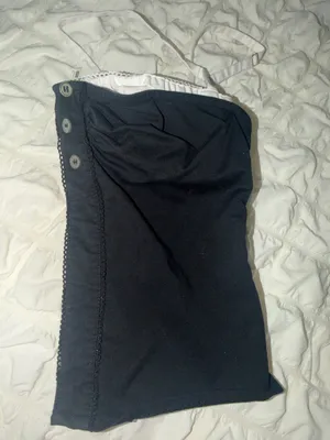 Black corset top with buttons and underwire bra thumbnail 3