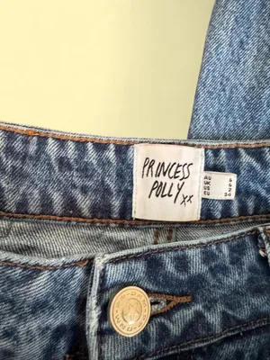 Princess Polly Blue Denim Carpenter Wide Leg Jeans thumbnail 4