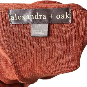 Alexandra + Oak Pumpkin Spice Orange Long Open Front Cardigan‎ Pockets Sz Medium thumbnail 6
