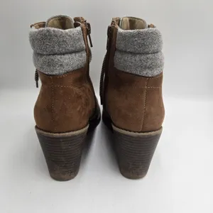 R2 Wenda Wedge Ankle Boots Womens 7M Brown Gray Cottagecore Combat Style Lace Up thumbnail 10