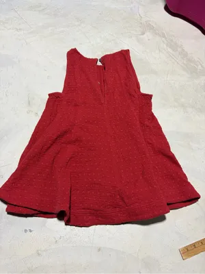 Free people Red Textured tank tunic small valiant poppy MSRP$148 thumbnail 2