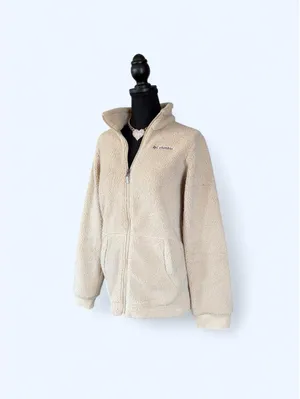 Vintage Y2K Columbia Cozy Cream Sherpa Fleece Jacket size small thumbnail 1