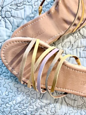MADEWELL Kathryn Colorful Strappy Leather Espadrille Slide Sandals Pastel~7.5💛 thumbnail 6