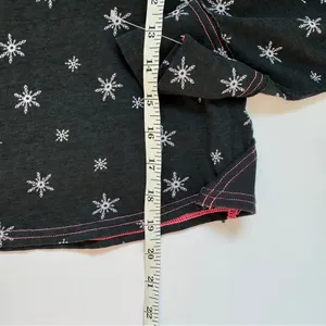 Free People Black Quilted Love Snowflakes PJ Top Size Large NWOT thumbnail 5