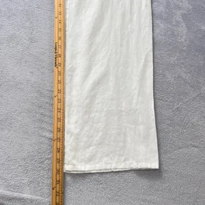 Vintage Y2K Mossimo Linen Wide Leg Cargo Pants White Drawstring Women's Small thumbnail 8