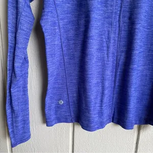 Lululemon On The‎ Run Long Sleeve T Shirt Heathered Sapphire Blue thumbnail 6