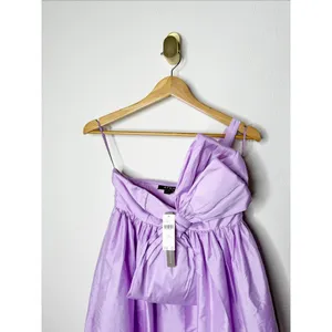 NWT Anthropologie Atsu Sally Bow One Shoulder Maxi Dress Lilac Purple XXS thumbnail 7