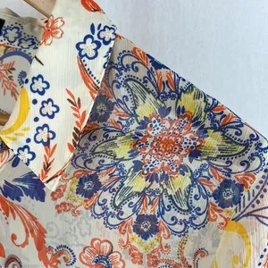 Kut From The Kloth White Floral Print Long Convertible Sleeve Blouse Top L thumbnail 4