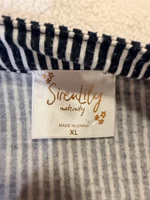 Siren Lily Maternity Striped V-Neck Button-Front Shirt Dress thumbnail 4