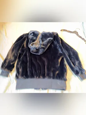 Free People Black Faux Fur Hooded Zip Jacket thumbnail 5