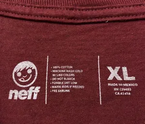Neff Street Wear Burgundy Tshirt size Extra Large thumbnail 4