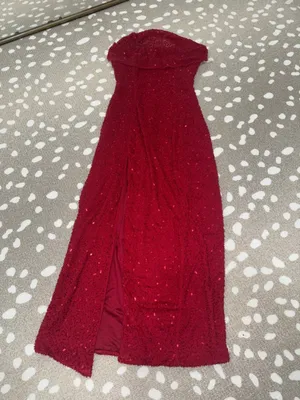 Oh Polly La Rochette Embellished Strapless Cowl Neck Maxi Dress gown bodycon thumbnail 9