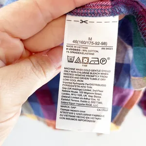 GAP Long Sleeve Femme Cotton Pullover Top Plaid Blue Pink Medium thumbnail 6