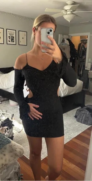 Oh Polly Black Bodycon Dress thumbnail 1