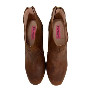 Betsey Johnson Jensen Leather Chestnut Brown Bootie Boots thumbnail 12