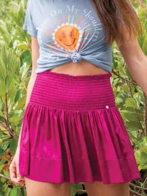 Natural life hot pink smocked waist skirt with shorts size XL thumbnail 1
