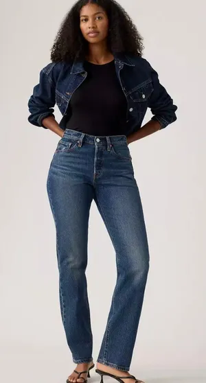 New Levi's 27x30 Women's 501 Curve Jeans Cold Summer Dark Wash thumbnail 1