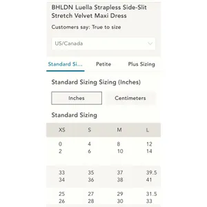 BHLDN Luella Black‎ Velvet Strapless Maxi Dress w/ Slit Size Medium thumbnail 9