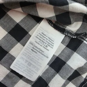 J.Crew Womens Black White‎ Gingham Tie Front Short Sleeve Button Up Shirt Small thumbnail 6