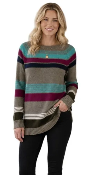American Living Multicolor Knit Long Sleeve Sweater Top, M thumbnail 1