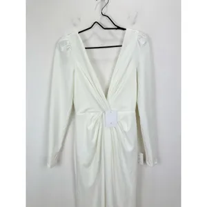 Lulus Stunning Romance White Long Sleeve Mermaid Maxi Dress Wedding XS NWT thumbnail 14