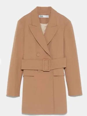 Zara Camel Double-Breasted Belted Trench Coat‎ thumbnail 1