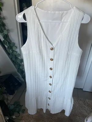 White Button Up Dress Size M thumbnail 5