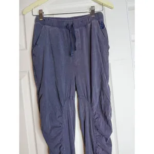 Free People Shirred Jogger Pants Indigo Blue Mineral Dye XS Boho Western Hippie thumbnail 7