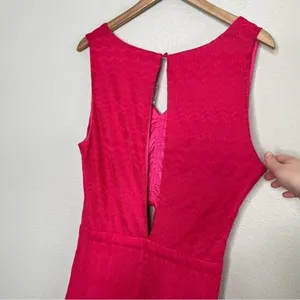 Lovers and friends Sharon hot pink cut out sleeveless jumpsuit size XL chevron thumbnail 6
