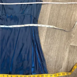 VTG 90s Zum Zum Blue Ombre Satin Slip Dress Rhinestone Strappy Open Back Prom XS thumbnail 11
