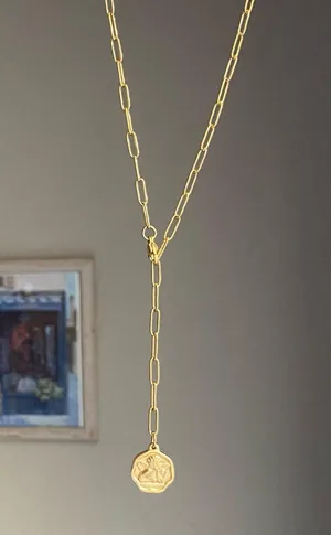 Handmade gold tone stainless steel Angel cherub goth cute chic chain necklace👼💗 thumbnail 3