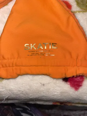 Skatie Orange Terry Cloth Bikini Top thumbnail 3