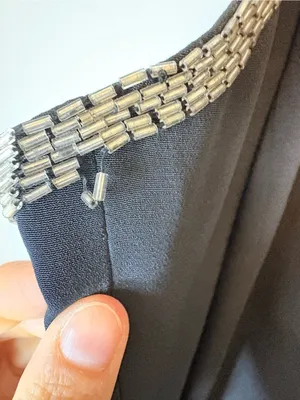 Vintage Stenay Black Silver Beaded Maxi Gown Size 14 90s Y2K Formal Dress thumbnail 10