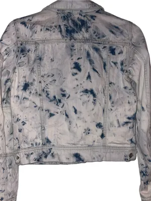 Free People Rumors Denim Jacket Jones Tie Dye Blue Small NWOT thumbnail 7