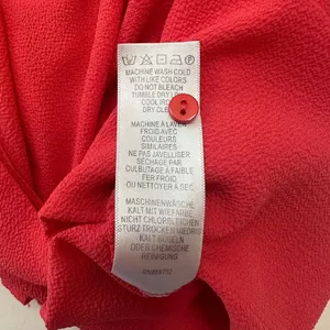 Adrianna Papell Blouse Top V-Neck‎ Short Sleeve Button Up Orange Red Women Large thumbnail 8